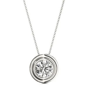 Bliss Lab-Created Diamond White Gold Solitaire Pendant Necklace