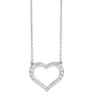 Prascovia 0.20 - 0.40 Carat Natural Diamond Round cut Pave Set  Heart Necklace