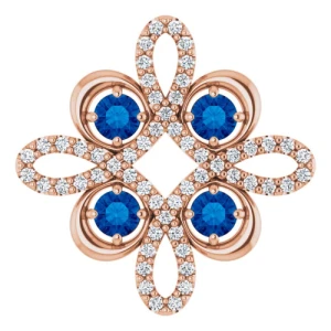Prerita Blue Sapphire Rose Gold 4 Prong 