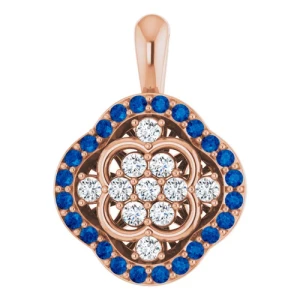 Presta Blue Sapphire Rose Gold Prong Set 