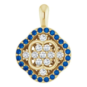 Presta Blue Sapphire Yellow Gold Prong Set 