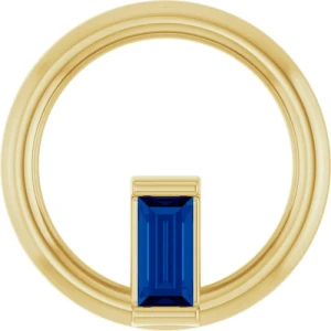 Priskilla Blue Sapphire Yellow Gold Bezel Set 