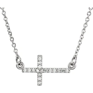 Jenithra Lab Grown Diamond 4 Prong Cross Pendant Necklace