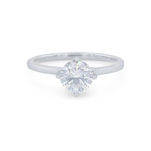Caila Natural Platinum 4 Prong Solitaire Diamond Ring