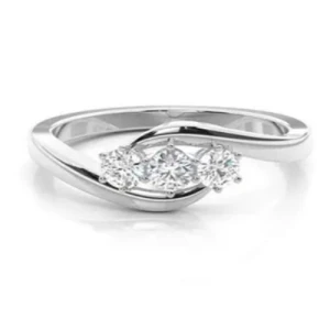Deanndra Lab-Created 6 Prong Trilogy Engagement Diamond Ring