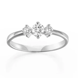 Darienne Lab Grown Round cut 2 Prong  Trilogy Engagement Diamond Ring