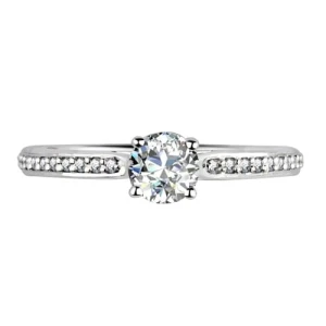  Clarugge Lab-Created Diamond 4 Prong Side Stone Engagement Ring