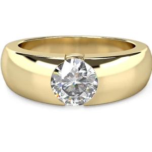 Dreda Lab-Created Yellow Gold Bezel Promise Diamond Ring