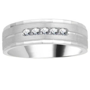 Ella Lab-Created Round cut 4 Prong  Mens Diamond Ring
