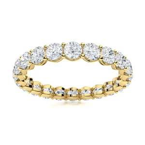 Ellice Natural Yellow Gold Prong  Diamond Ring