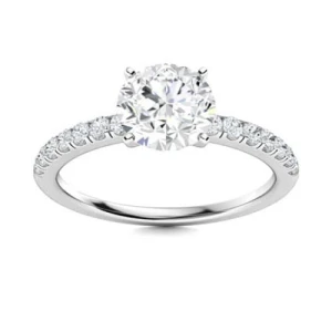  Cailla Lab-Created Diamond 4 Prong Side Stone Engagement Ring