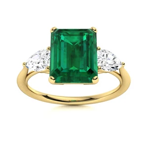 Bexley Emerald Yellow Gold  Diamond Ring