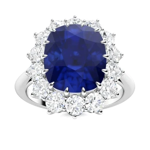 Alyxandria Blue Sapphire White Gold  Diamond Ring