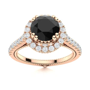 Auriah Rose Gold Black Diamond Engagement Ring