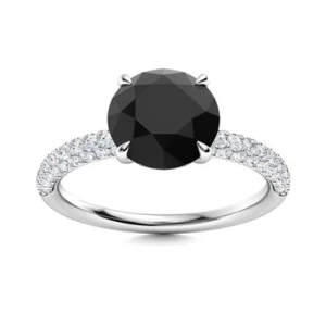  Aynslee 0.50 - 2.00 Carat Round cut Black Diamond Engagement Ring