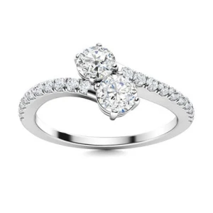 Maylynn 0.50 - 1.00 Carat Lab-Created Round cut 4 Prong Two Stone Diamond Ring
