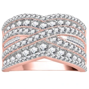 Eirene Lab-Created Rose Gold Pave set Statement Diamond Ring