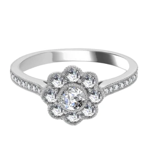 Ermenburg 0.10 Carat Natural Round cut Bezel  Everyday Diamond Ring