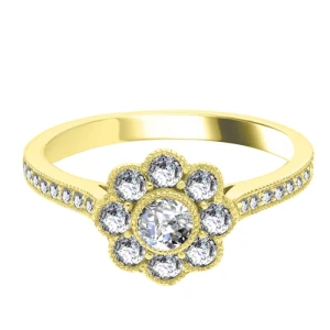 Ermenburg Natural Yellow Gold Bezel Everyday Diamond Ring