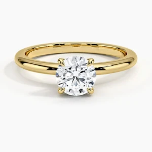 Cherisa Natural Round cut 4 Prong  Solitaire Diamond Ring