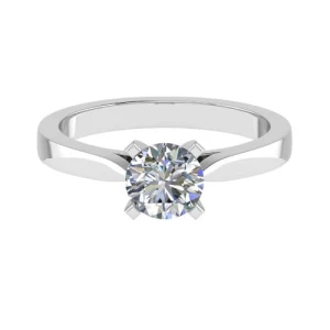 Cornelia Natural Platinum 4 Prong Solitaire Diamond Ring
