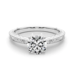 Baldehiua Lab-Created Diamond Silver 4 Prong Classic Solitaire Engagement Ring