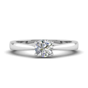 Carpathia Natural Round cut 4 Prong  Solitaire Diamond Ring