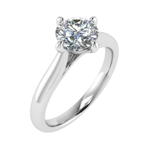 Matilda Natural Yellow Gold 4 Prong Solitaire Diamond Ring