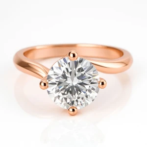 Candyce Lab Grown Rose Gold 4 Prong Solitaire Diamond Ring