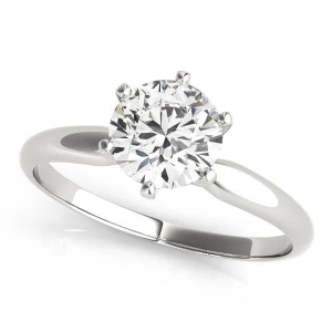 Blakeney Lab-Created Diamond Silver 6 Prong Classic Solitaire Engagement Ring