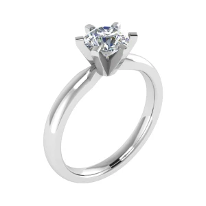 Lucia  Lab-Created Yellow Gold 4 Prong Solitaire Diamond Ring