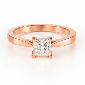  Bellamie Lab-Created Diamond Rose Gold 4 Prong Classic Solitaire Engagement Ring
