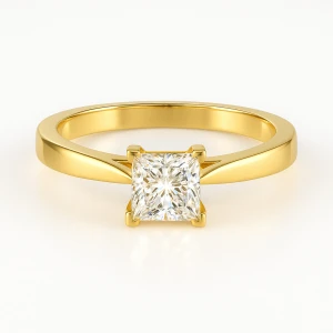  Bellamie Lab Grown Diamond Yellow Gold 4 Prong Classic Solitaire Engagement Ring