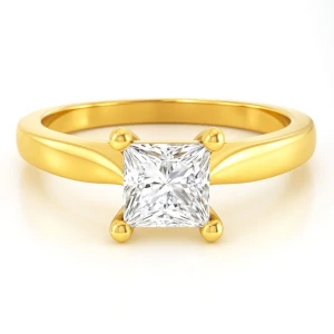  Brida Lab Grown Diamond Yellow Gold 4 Prong Classic Solitaire Engagement Ring