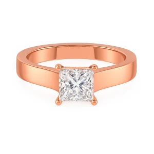 Bellina Lab-Created Diamond Rose Gold 4 Prong Classic Solitaire Engagement Ring