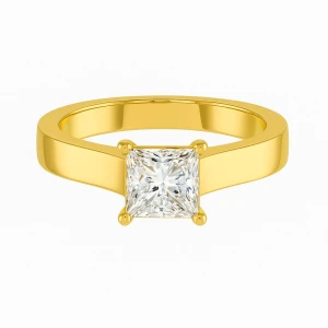 Bellina Lab-Created Diamond Yellow Gold 4 Prong Classic Solitaire Engagement Ring
