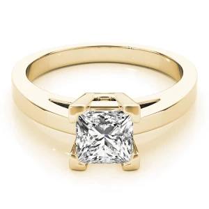  Cordia Lab Grown Yellow Gold 4 Prong Solitaire Diamond Ring