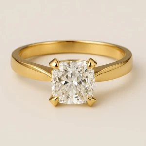  Bellanie Lab-Created Diamond Yellow Gold 4 Prong Classic Solitaire Engagement Ring