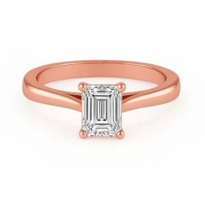 Breigh Natural Diamond Rose Gold 4 Prong Classic Solitaire Engagement Ring