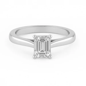 Breigh Natural Diamond Silver 4 Prong Classic Solitaire Engagement Ring