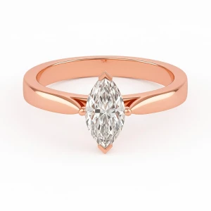  Brynlee Lab Grown Diamond Rose Gold 4 Prong Classic Solitaire Engagement Ring