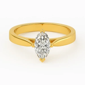  Brynlee Lab-Created Diamond Yellow Gold 4 Prong Classic Solitaire Engagement Ring