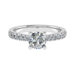 Candasa Lab-Created Diamond 4 Prong Side Stone Engagement Ring