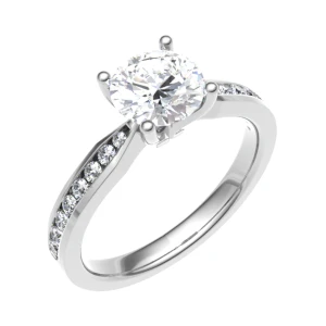 Cherilyn Lab-Created Diamond Round cut 4 Prong  Side Stone Engagement Ring