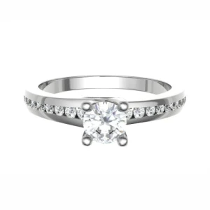 Dotty Lab-Created Diamond 4 Prong Side Stone Engagement Ring