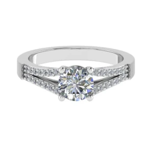 Cassielle Lab-Created Diamond 4 Prong Side Stone Engagement Ring