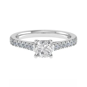 Calita Lab-Created Diamond 4 Prong Side Stone Engagement Ring