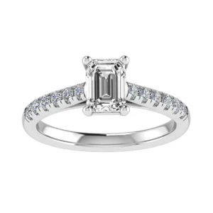 Stella Lab-Created Diamond Platinum 4 Prong Side Stone Engagement Ring