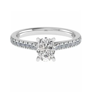 Carreen Lab-Created Diamond 4 Prong Side Stone Engagement Ring