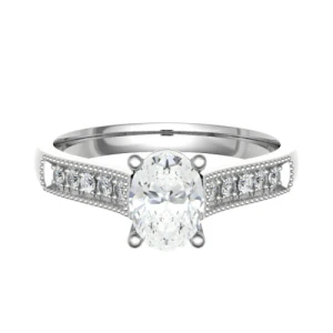 Beste Natural Diamond 4 Prong Side Stone Engagement Ring